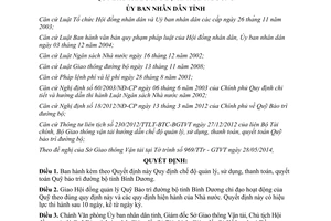 Quyết định 20/2014/QĐ-UBND quản lý sử dụng thanh toán quyết toán Quỹ bảo trì đường bộ Bình Dương