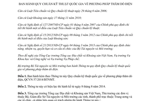 Thông tư 33/2014/TT-BTNMT Quy chuẩn kỹ thuật quốc gia thăm dò điện