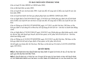 Quyết định 242/2014/QĐ-UBND quản lý di tích di vật cổ vật bảo vật quốc gia Bắc Ninh