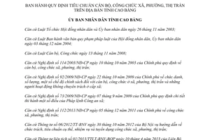 Quyết định 14/2014/QĐ-UBND tiêu chuẩn cán bộ công chức xã phường thị trấn Cao Bằng