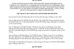 Quyết định 2838/QĐ-UBND 2014 ứng phó biến đổi khí hậu quản lý tài nguyên bảo vệ môi trường Hồ Chí Minh