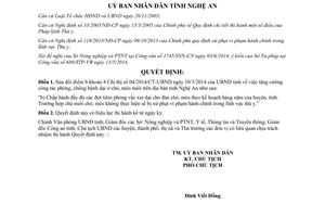 Quyết định 2585/QĐ-UBND 2014 sửa đổi 04/2014/CT-UBND phòng chống bệnh dại ở chó mèo Nghệ An