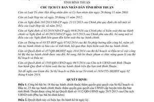 Quyết định 1992/QĐ-UBND thủ tục hành chính thuộc thẩm quyền sở kế hoạch đầu tư Bình Thuận 2014