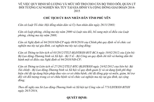 Quyết định 882/QĐ-UBND hỗ trợ cán bộ quản lý cai nghiện ma túy 2014 2015 Phú Yên