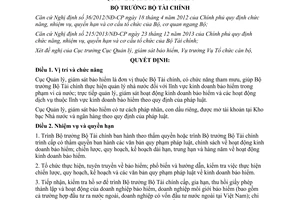 Quyết định 1313/QĐ-BTC 2014 chức năng nhiệm vụ quyền hạn cơ cấu Cục Quản lý giám sát bảo hiểm