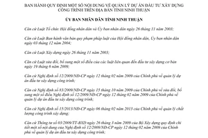 Quyết định 45/2014/QĐ-UBND Quy định quản lý dự án đầu tư xây dựng công trình Ninh Thuận