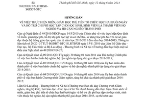 Hướng dẫn 7692/HDLT-SLĐTBXH-SGDĐT-STC 2014 miễn giảm học phí học sinh sinh viên nghèo Hồ Chí Minh