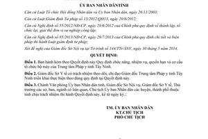 Quyết định 1313/QĐ-UBND 2014 chức năng nhiệm vụ quyền hạn cơ cấu tổ chức Trung tâm Pháp y Tây Ninh