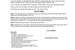 Quyết định 296/QĐ-QLD 2014 danh mục thuốc sản xuất trong nước đăng ký lưu hành Việt Nam Đợt 145