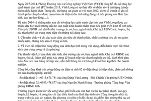 Chỉ thị 08/CT-UBND 2014 tăng cường nâng cao chỉ số năng lực cạnh tranh Vĩnh Long