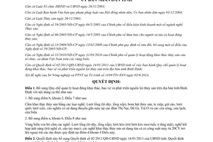 Quyết định 13/2014/QĐ-UBND bổ sung quản lý khai thác bảo vệ phát triển nguồn lợi thủy sản Bình Định