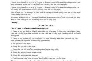 Thông tư 16/2014/TT-BKHCN điều kiện thành lập hoạt động tổ chức trung gian thị trường khoa học công nghệ