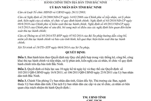 Quyết định 250/2014/QĐ-UBND Quy chế phối hợp công bố công khai thủ tục hành chính Bắc Ninh