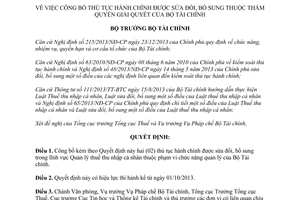 Quyết định 1378/QĐ-BTC năm 2014 công bố thủ tục hành chính sửa đổi Bộ Tài chính