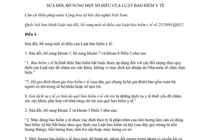 Luật Bảo hiểm y tế sửa đổi 2014