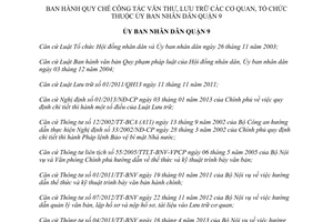 Quyết định 07/2014/QĐ-UBND Quy chế công tác Văn thư lưu trữ Quận 9 Hồ Chí Minh