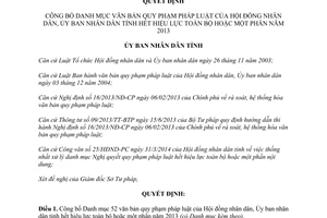 Quyết định 1189/QĐ-UBND 2014 công bố Danh mục văn bản pháp luật Thừa Thiên Huế hết hiệu lực 2013