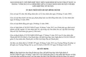 Quyết định 04/2014/QĐ-UBND thực hiện 56/2012/NĐ-CP phối hợp Hội Phụ nữ Bình Chánh Hồ Chí Minh