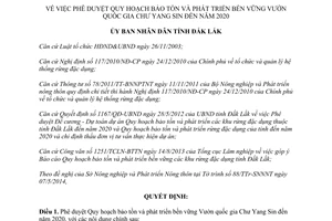 Quyết định 1282/QĐ-UBND 2014 phát triển bền vững Vườn quốc gia Chư Yang Sin Đắk Lắk