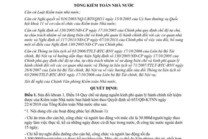Quyết định 1023/QĐ-KTNN 2014 sửa Quy chế sử dụng nguồn kinh phí tiết kiệm được Kiểm toán Nhà nước