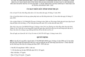 Quyết định 47/2014/QĐ-UBND sửa đổi hỗ trợ thí sinh trúng tuyển đại học Y Dược 2009 - 2020 Ninh Thuận