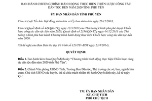 Quyết định 922/QĐ-UBND 2014 thực hiện Chiến lược công tác dân tộc đến 2020 Phú Yên