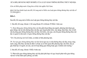 Luật Giao thông đường thủy nội địa sửa đổi 2014