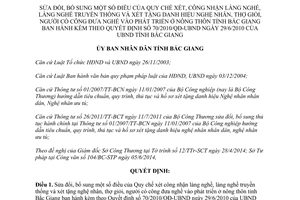 Quyết định 360/2014/QĐ-UBND sửa đổi công nhận làng nghề truyền thống Bắc Giang 70/2010/QĐ-UBND