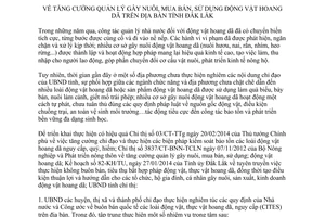 Chỉ thị 05/2014/CT-UBND quản lý gây nuôi mua bán sử dụng động vật hoang dã Đắk Lắk