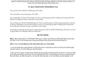 Quyết định 1804/QĐ-UBND 2014 bãi bỏ 33/2008/QĐ-UBND bảo vệ môi trường sử dụng than gỗ tạp Đồng Nai