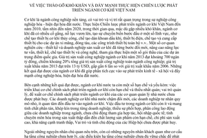 Chỉ thị 16/CT-TTg 2014 tháo gỡ khó khăn đẩy mạnh Chiến lược phát triển ngành Cơ khí Việt Nam