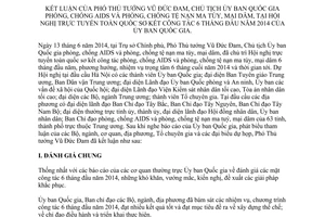 Thông báo 234/TB-VPCP phòng chống AIDS ma túy mại dâm sơ kết công tác 6 tháng đầu 2014