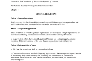 Law No. 50/2014/QH13 on the construction