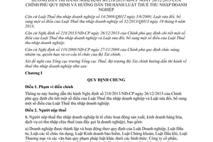 Thông tư 78/2014/TT-BTC hướng dẫn 218/2013/NĐ-CP thi hành Luật Thuế thu nhập doanh nghiệp