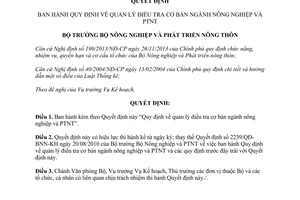 Quyết định số 1350/QĐ-BNN-KH Quản lý điều tra cơ bản nông nghiệp phát triển nông thôn 2014