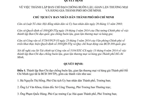 Quyết định 3027/QĐ-UBND năm 2014 chống buôn lậu gian lận thương mại hàng giả Hồ Chí Minh