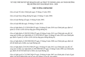 Quyết định 994/QĐ-TTg kế hoạch lập lại trật tự an toàn đường bộ sắt 2014 2020