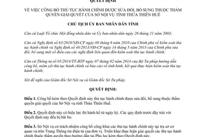 Quyết định 1207/QĐ-UBND 2014 công bố thủ tục hành chính được sửa đổi bổ sung tỉnh Thừa Thiên Huế