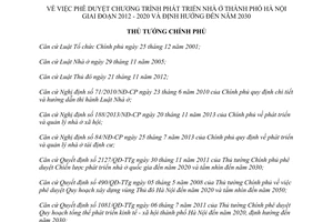 Quyết định 996/QĐ-TTg 2014 Chương trình phát triển nhà ở Hà Nội 2012 2020 định hướng đến 2030