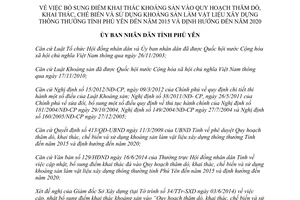 Quyết định 936/QĐ-UBND 2014 khai thác chế biến khoáng sản vật liệu xây dựng Phú Yên 2015 định hướng 2020
