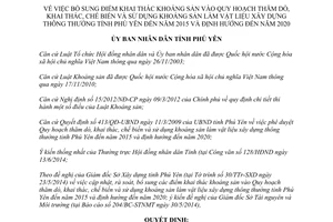 Quyết định 966/QĐ-UBND 2014 khai thác chế biến khoáng sản vật liệu xây dựng Phú Yên 2015 định hướng 2020