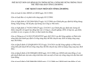 Quyết định 1363/QĐ-UBND 2014 đơn giá bình quân trồng chăm sóc rừng thay thế Lâm Đồng