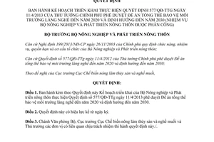 Quyết định 1373/QĐ-BNN-CB 2014 triển khai 577/QĐ-TTg 2013 Đề án bảo vệ môi trường làng nghề 2020