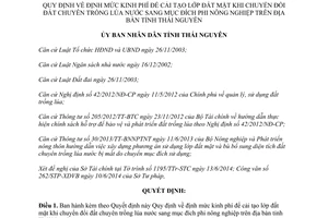 Quyết định 19/2014/QĐ-UBND kinh phí cải tạo lớp đất mặt chuyển đổi sang phi nông nghiệp Thái Nguyên