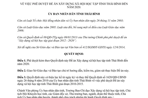 Quyết định 1390/QĐ-UBND 2014 Đề án Xây dựng xã hội học tập Thái Bình đến 2020