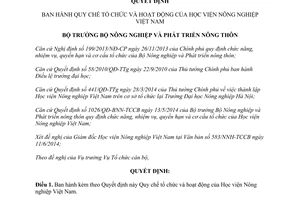 Quyết định 1403/QĐ-BNN-TCCB 2014 Quy chế tổ chức hoạt động của Học viện Nông nghiệp Việt Nam