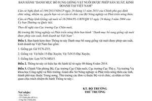 Thông tư 18/2014/TT-BNNPTNT bổ sung giống vật nuôi được phép sản xuất kinh doanh
