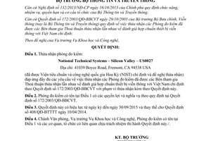 Quyết định 846/QĐ-BTTTT 2014 thừa nhận phòng đo kiểm