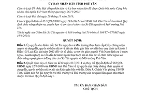 Quyết định 975/QĐ-UBND 2014 ủy quyền cấp Giấy chứng nhận quyền sử dụng đất sở hữu nhà ở Phú Yên
