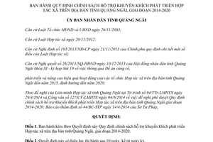 Quyết định 31/2014/QĐ-UBND hỗ trợ khuyến khích phát triển Hợp tác xã Quảng Ngãi 2014 2020
